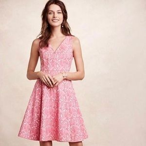Maeve Pink Floral Fit-and-Flare Dress